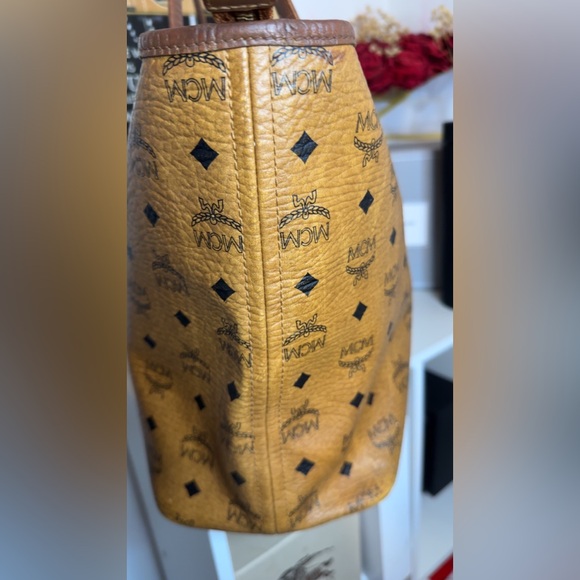 MCM Brown Tote with Blue Stripe - Picture 9 of 15